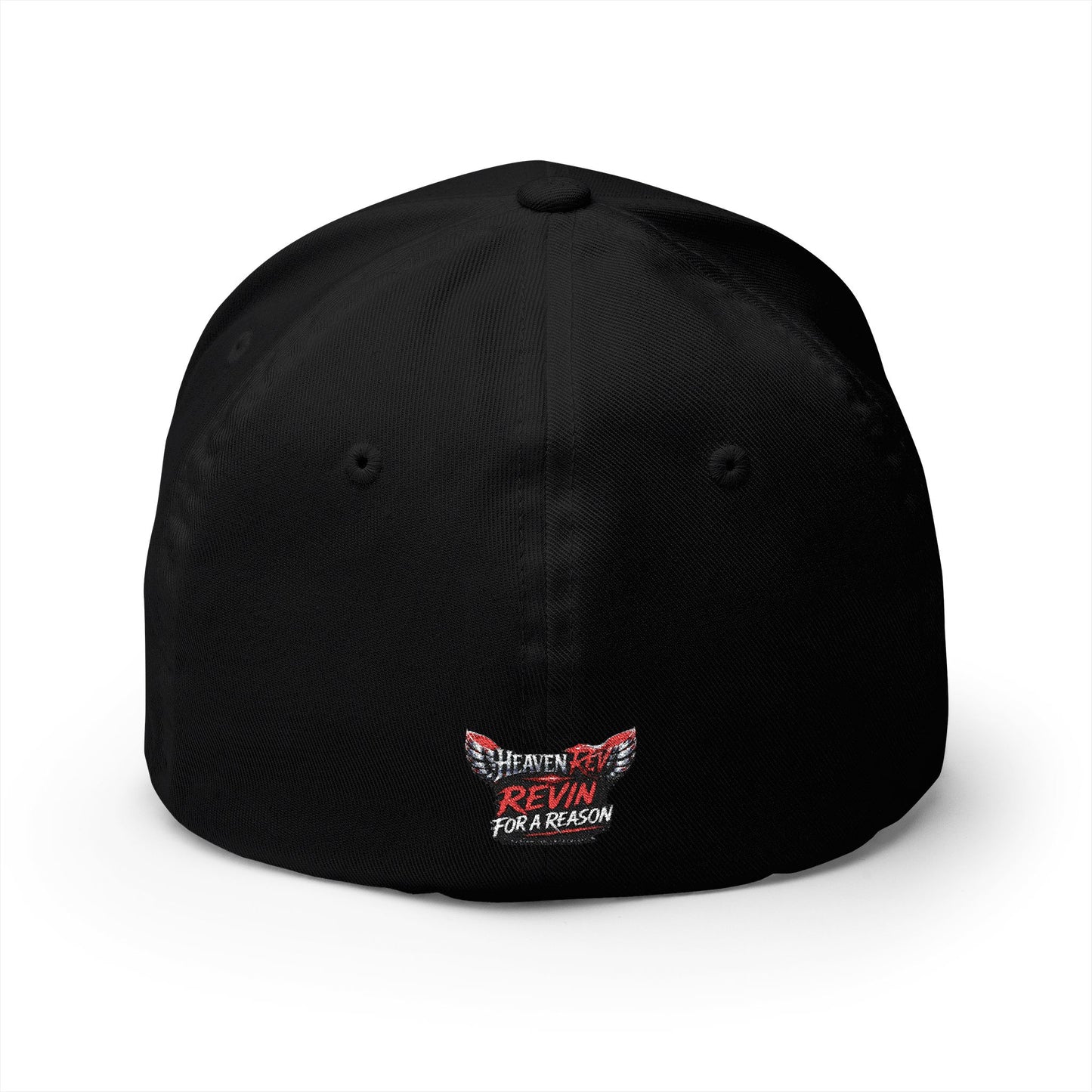 Embroidered 'Heaven Rev' Winged Logo Cap — Closed-Back Structured Hat