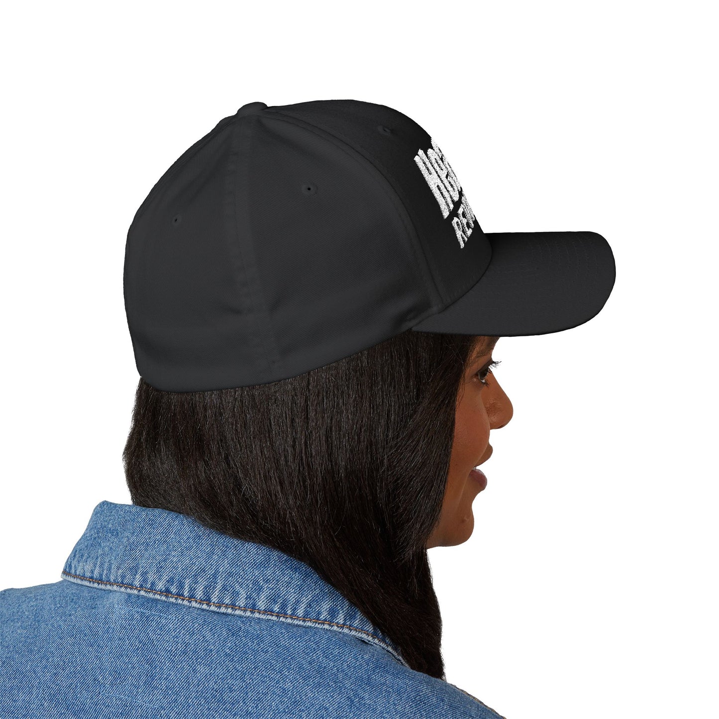 Embroidered 'Heaven Rev' Winged Logo Cap — Closed-Back Structured Hat