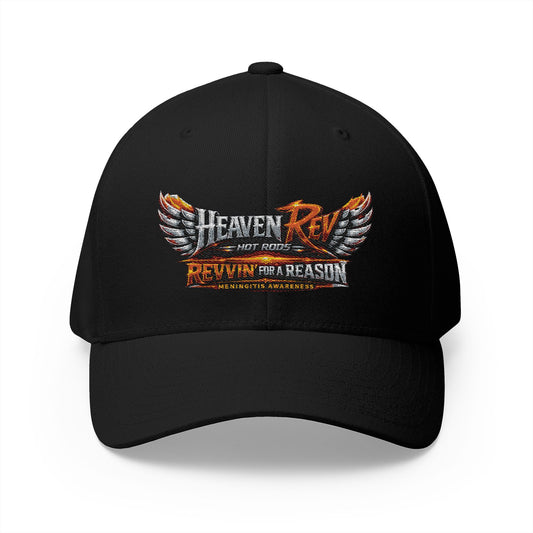 Embroidered 'Heaven Rev' Winged Logo Cap — Closed-Back Structured Hat