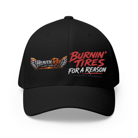 Embroidered 'Heaven Rev' Winged Logo Cap — Closed-Back Structured Hat